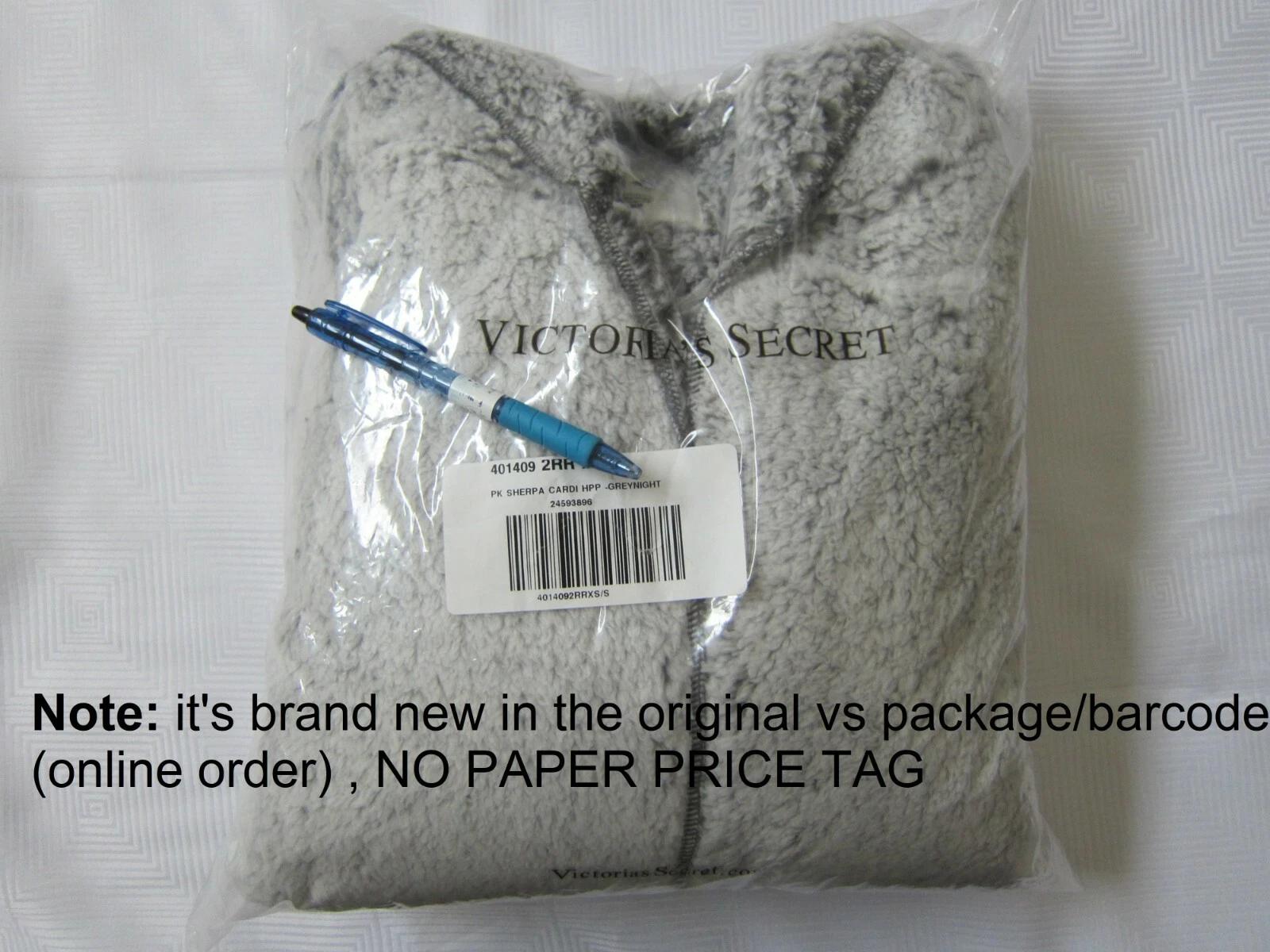 UNDERCOVER Felpa Victoria Secret rosa SHERPA GRIGIO ARGILLA CARDIGAN giacca FELPA CON CAPPUCCIO M L