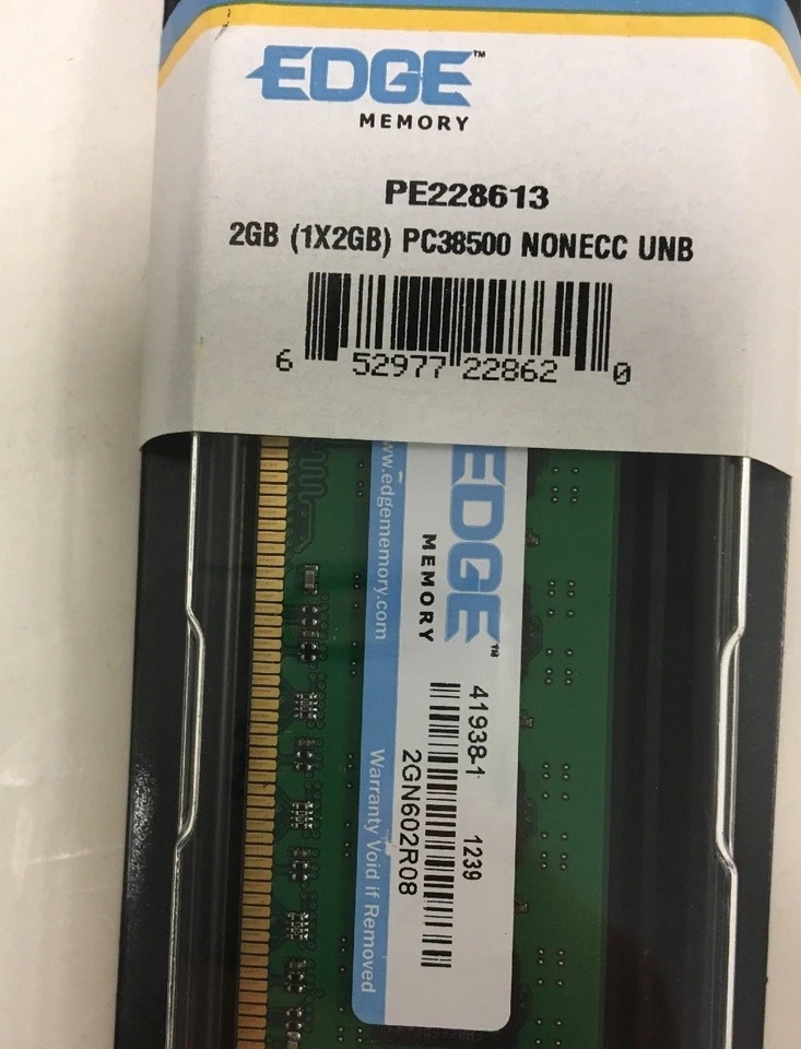 6GB (3X2GB) Edge Memory Modules PE228613 2GN602R08DS PC3-8500 DDR3-1066 - Image 3 of 4