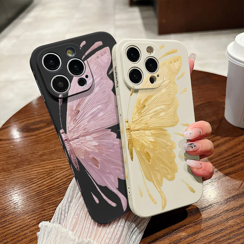 Butterfly Phone Case For iPhone 15 Pro Max 14 13 12 11 8 XR Slim Silicone Cover - Image 4 of 4