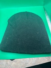 Black Ribbed Knit Beanie Hat One Size 100 Acrylic