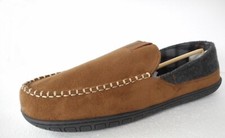 IZOD Men's Classic Two-Tone Moccasin Slipper Winter Warm Slippers w/ Memory Foam