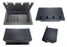 PROCRAFT JUMBO 4-HOLE LID Stage Pocket/Floor Box w/ 3) AC Duplex 9) XLR Female