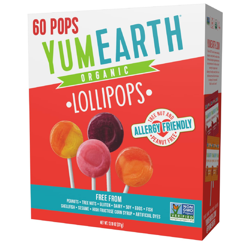 YumEarth Organic Pops Variety Pack 60 Fruit Flavored Favorites Lollipops - 第 1/4 張圖片