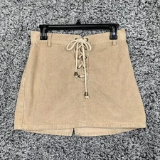 Kendall & Kyliemini mini skirt juniors medium tan corduroy light academia preppy
