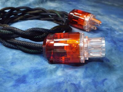 Maze Audio Ref3 Braided 4ft AC Power Cord 12 Gauge Audio Audiophile Black/Orange