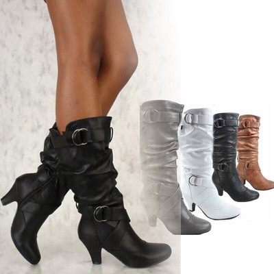 mid calf boots with buckles