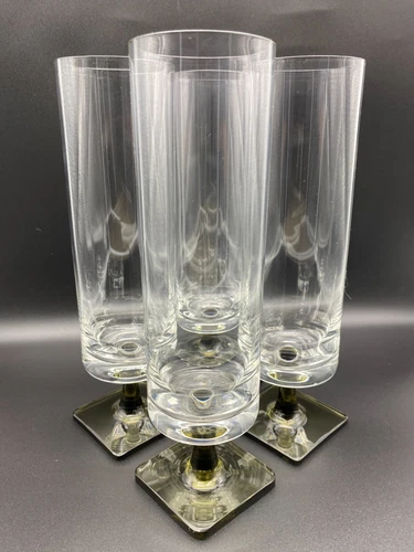 Rosenthal Linear Smoke 9" Beer/Tea Glasses: Set of 4 - Very Rare! - Vintage MCM