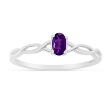 Ovaler Amethyst Ring 14 Karat Weißgold