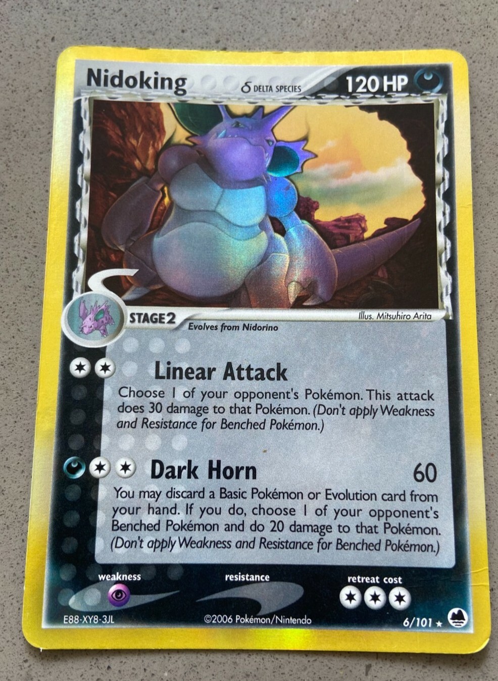 Pokemon CARD Nidoking Delta Species 6/101 Holo Rare Ex Dragon Frontiers 2006