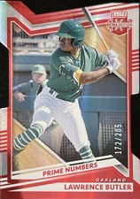 2022 Elite Extra Edition Prime Numbers Red Die Cut 172/205 Lawrence Butler A's