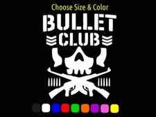 BULLET CLUB SKULL NJPW AEW Wrestling Window Vinyl Sticker CHOOSE SIZE COLOR
