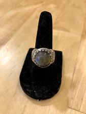 Vintage Labradorite 18 K Gold and Silver 925 Signature 