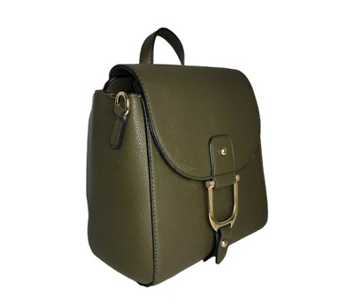 La Terre Travel Backpack Purse | Vegan Leather | Olive Green  display picture 2
