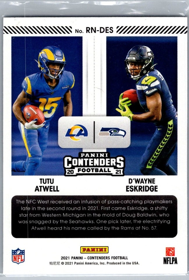 2021 Panini Contenders RNDES Tutu Atwell/D'wayne Eskridge Round 2