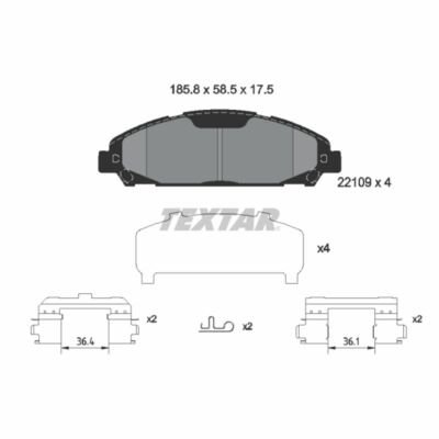 Bremsbelagsatz TEXTAR 2210901, Vorne