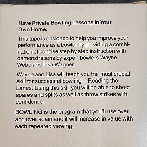 Bowling Starring Wayne Webb And Lisa Wagner (VHS, 1987 Spinnaker) "Improve Your - Picture 6 of 9