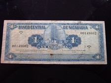 Nicaragua 1 Cordoba Serie A 1962 8602h90 P107 Banco Central Banknote Money