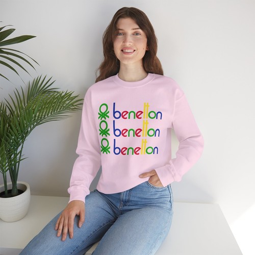 Custom Benetton vintage 1980's design sweatshirt Unisex men women 90s sweater - Picture 43 of 43