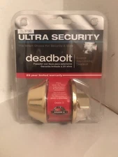 Ultra Security 43967 Grade 3 Exterior Key-Locking Deadbolt Brass Single Cylinder