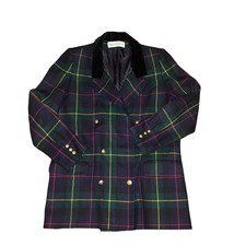 Vintage Jimmy Hourihan Of Dublin Size 10 S Wool Blazer Tartan Jacket Womens