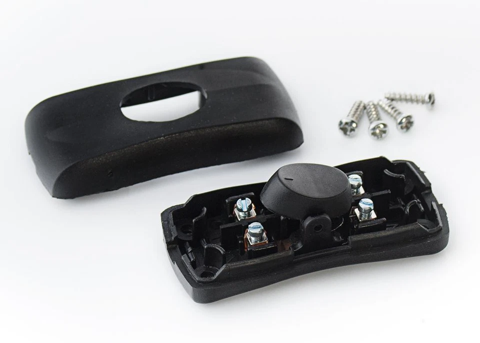 Schnurschalter schwarz weiß 2A 250V Schnurzwischenschalter Lampen-Schalter - Bild 2 von 2