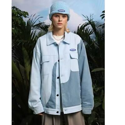 AYWTER blue denim corduroy paisley detail shirt jacket | eBay