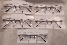 5 pc. MARCHON M550AL Gunmtl 033 50/18 Semi Rimless Eyeglass Frame Lot NOS 167