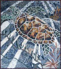 SEA TURTLE TILES Sea Animal Mosaic Backsplash For Living Room Decor