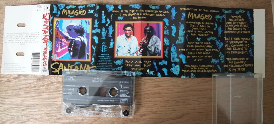 SANTANA - MILAGRO (POLYDOR 5131974) 1992 EUROPE CASSETTE TAPE ROCK FUSION - Image 2 of 3