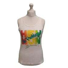 Tourist Cotton Tee Vest  Women's Double Bill 70s No Problem Bahamas uk M eu 38