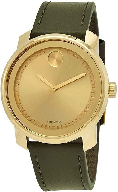 Movado Bold Men's 42mm Gold Dial Green 