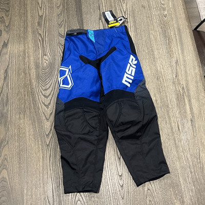NWT MSR Youth Boys Axxis Range Motocross Pants Utility Pocket Blue Black Size 24