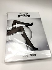 NIP WOLFORD Black 'TWIGGY' Mesh Pattern Silky-Soft Tights Panty Hose SzLarge