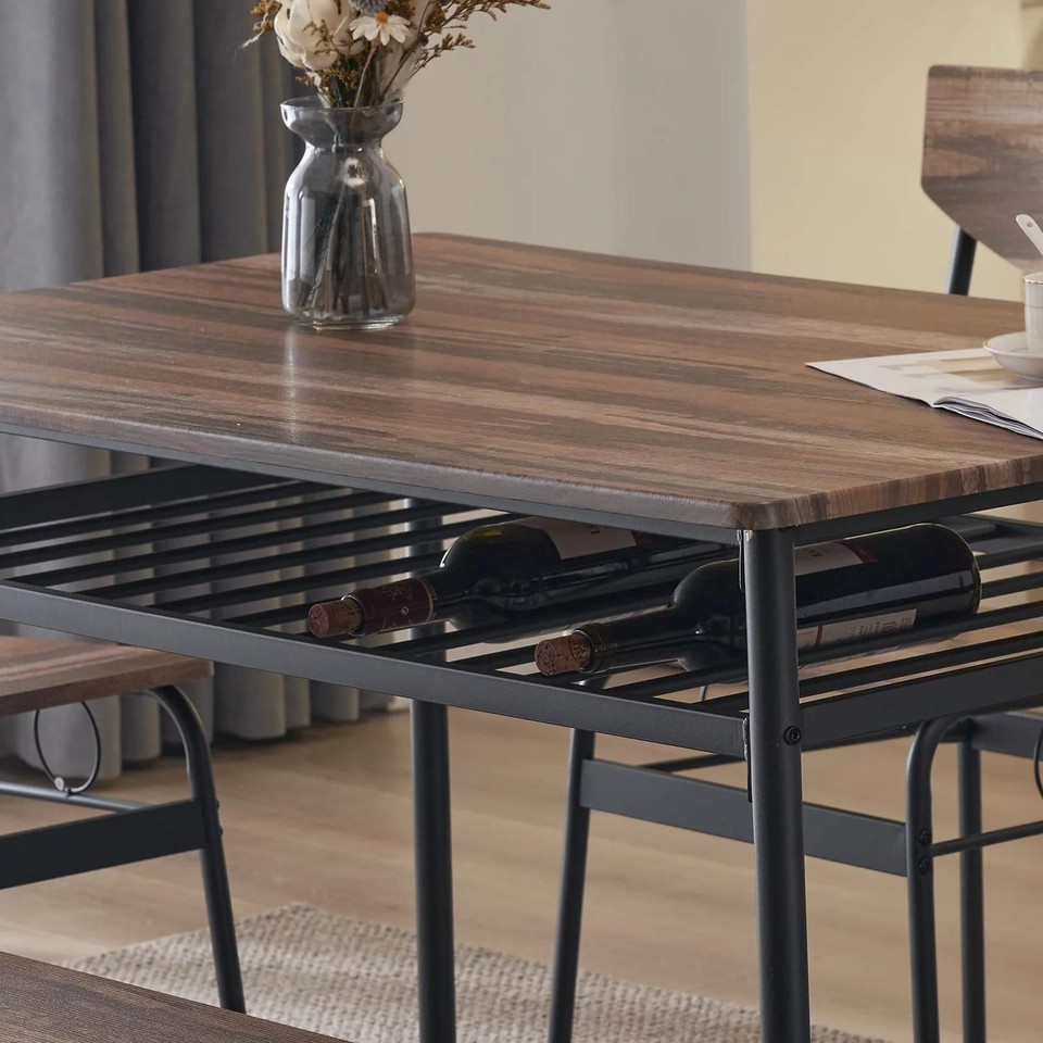 6Piece Dining Room Set Modern Kitchen Table Set With 4 Chairs And 1