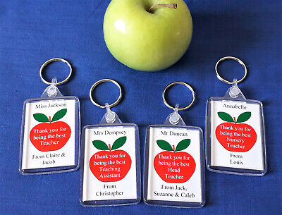 End of Term / Year Apple Keyring Teacher / Teaching Assistant Personalised 