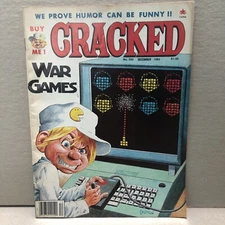 Vintage Cracked Magazine 1983 #200 War games Hockey Pac-Man Space Invaders