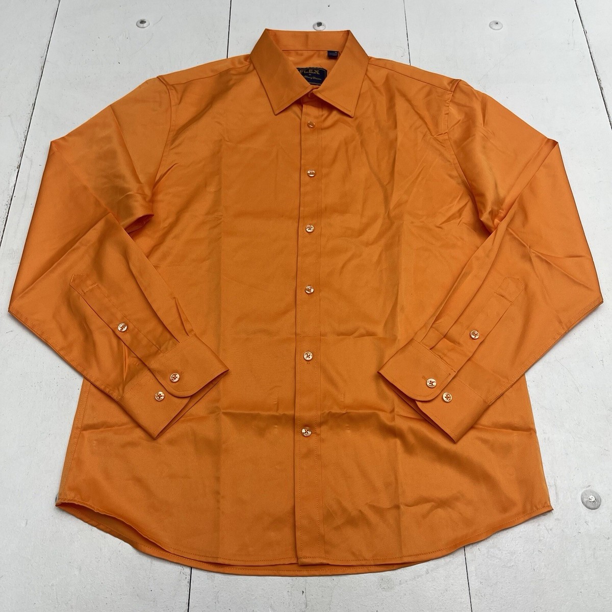 fitted lace wedding dress Harriton M500 Men's Easy Blend Long-Sleeve Twill Shirt with Stain-Release - Team Orange main image 0