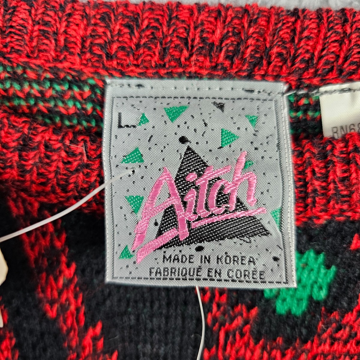 NWT Vtg 90s Sweater L Red Cosby Coogi Biggie Zach Morris Grandpa