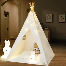 Tipi Tente pour Enfant avec Guirlande Lumineuse Tente Résistante et Idéale