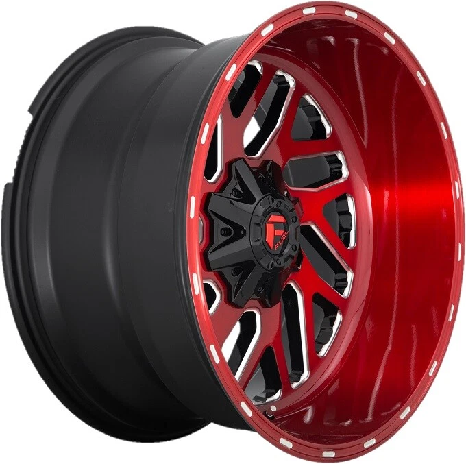 22 FUEL TRITON D691 WHEELS RIMS BRUSHED CANDY RED MILLED DEEP LIP XD TIS - Изображение 2 из 4