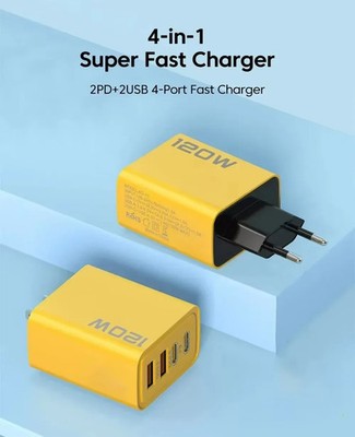 120W 4 Ports USB Ladegerät Schnellladung Quick Charge 3.0 Wand Netzteil  Adapter
