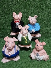 Wade Natwest Schweine Komplettsatz 5 Vintage Sammlerstücke *X4 mit Original Stopfen*