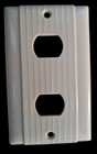 MCM Ivory P&S Uniline Ribbed Wall Switch Plates Tandem Hole 1 Double & 1 Triple  — photo 3
