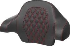 SADDLEMEN Tour-Pak? Backrest Pad - Lattice Stitch - Red Stitch - Fits FL '14-'24
