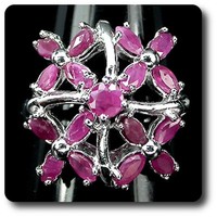 Mineralien Und Edelsteine. Rubin Ring Silber 925