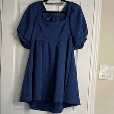 Free People Textured Blue Dress