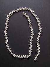 Biwa-Perlenkette, Strang 73cm Länge, weiße Perlen, ca. 6mm stark (B-5)