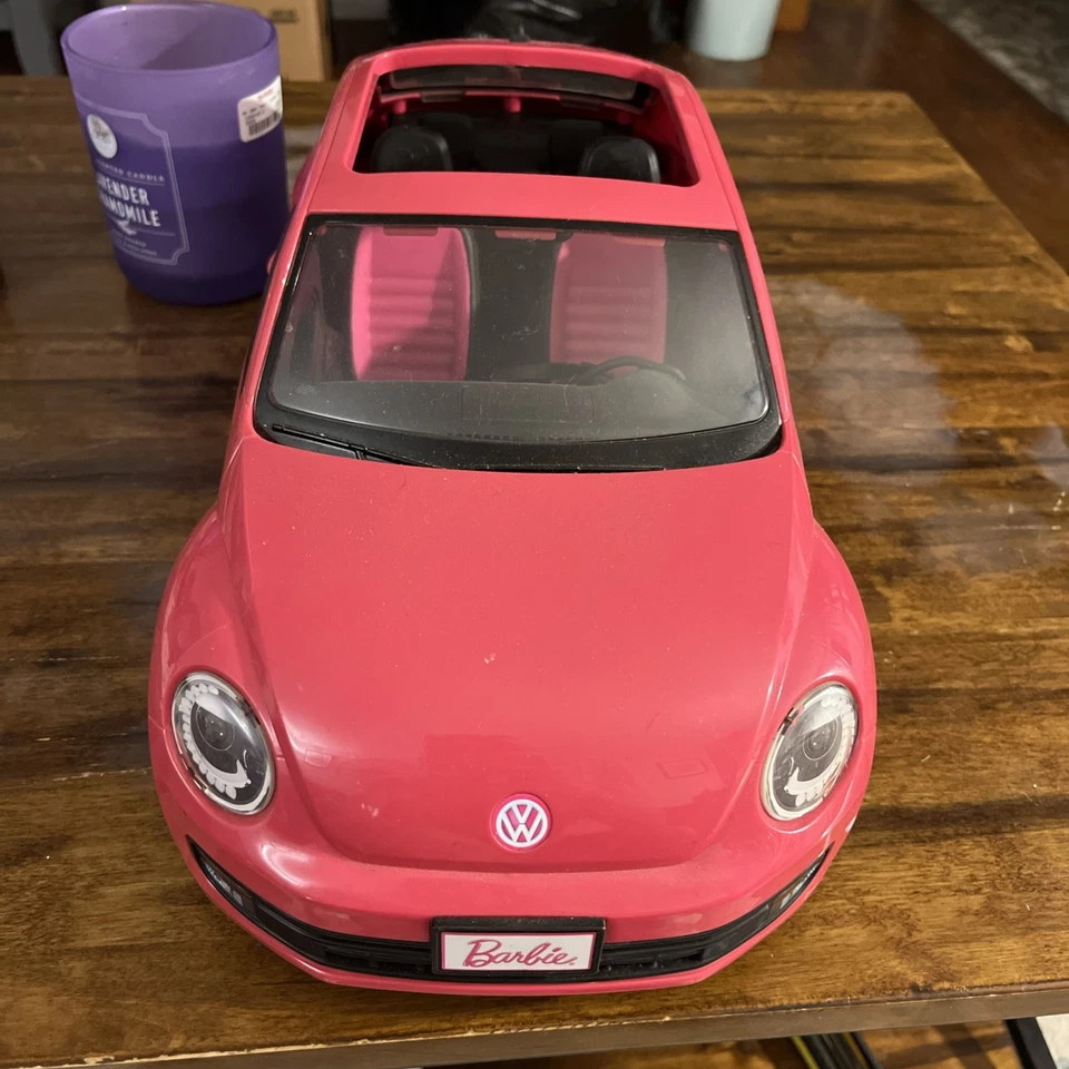 2013 芭比大众大众甲壳虫粉红色可转换玩具汽车美泰娃娃 — 第 2/4 张图片