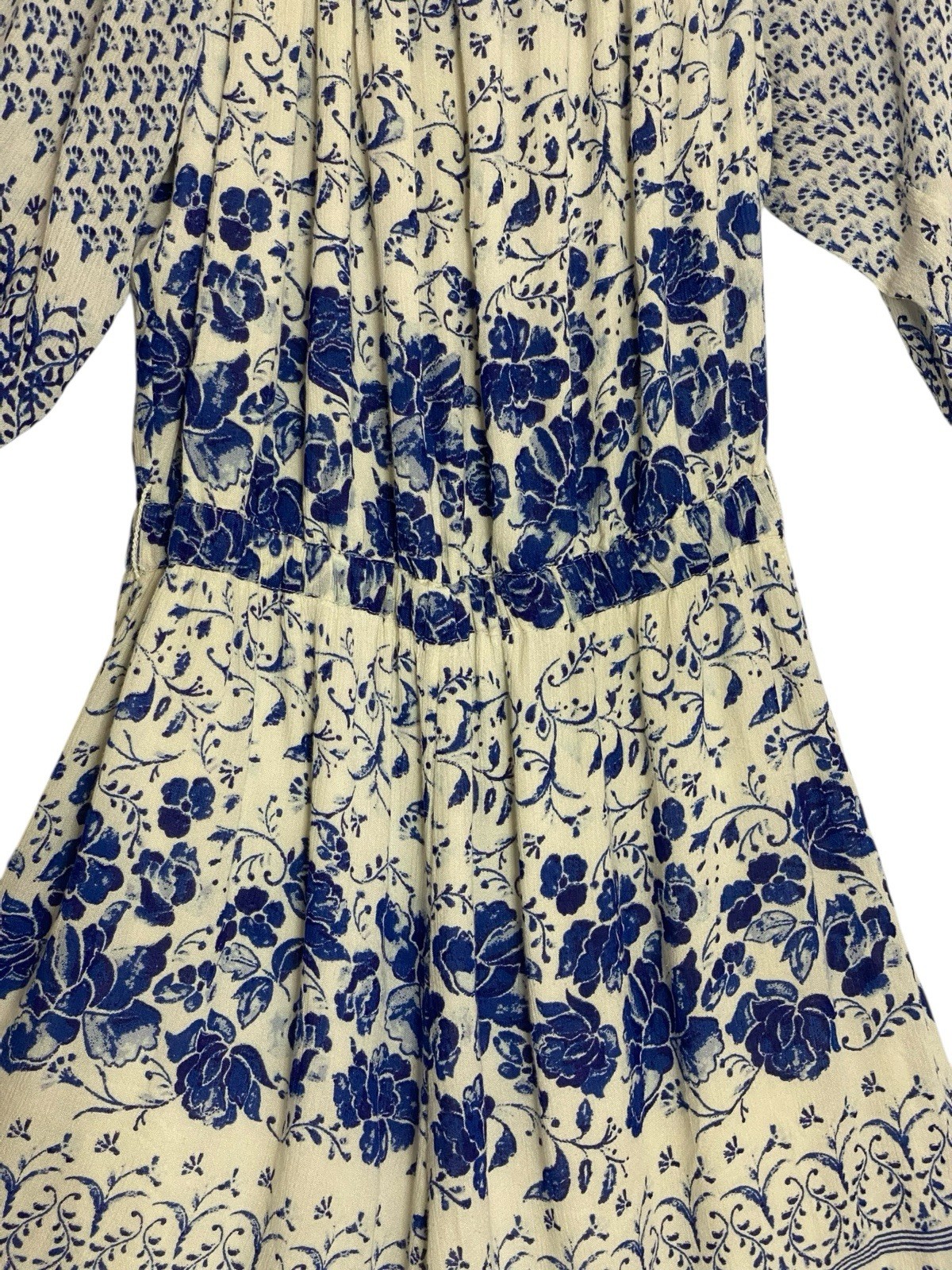 By Anthropologie M Romper Blue Floral Off Shoulder Shorts Cottagecore OB964095 image 7