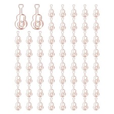 60pcs Cute Guitar Shaped Staple for Fun Rose Gold Supplies